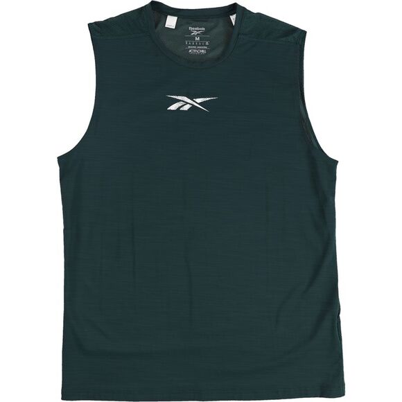 Reebok Mens Workout Ready Sleeveless Basic T-Shirt, Green, PRE - Picture 1 of 2